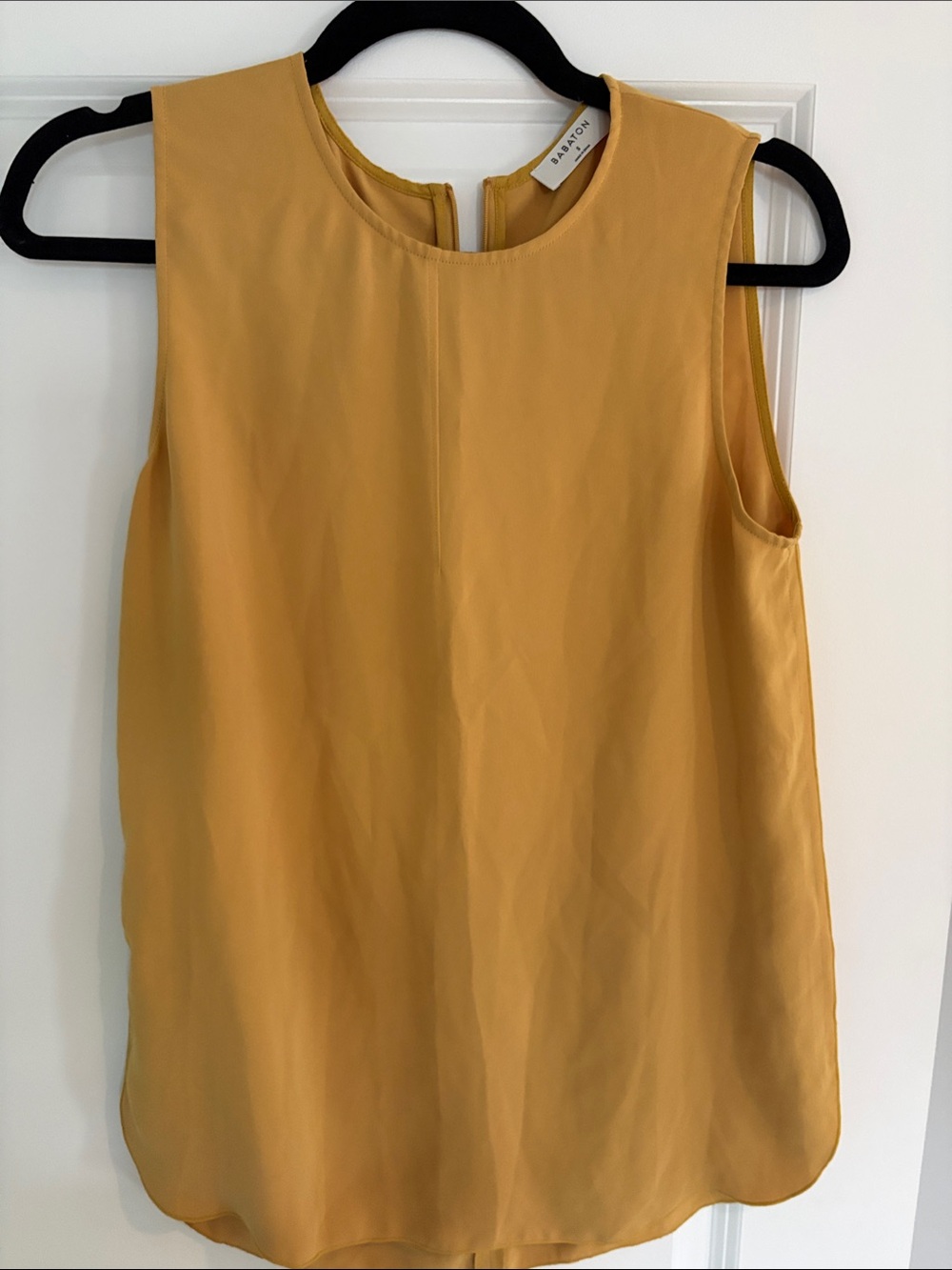 Babaton Mustard Yellow Sleeveless Shell Top